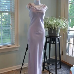 Slip Gown with Cowl Neck Beaded Front